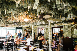 Jeff On The Road - The Beaches of Fort Myers and Sanibel Island - Cabbage Key Restaurant Dollar Bill Bar