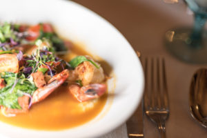Shrimp and Grits - Farm-to-table fine dining experience at The Wentworth Inn in Jackson, New Hampshire