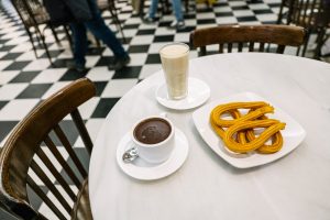 Horchata and churros at Orxateria Santa Catalina in Valencia, Spain - Best Things To Do - Jeff On The Road