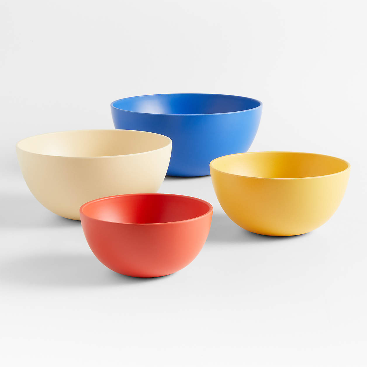 Set of 4 Bamboo Melamine Mixing Bowls by Molly Baz - Molly Baz Collection at Crate & Barrel
