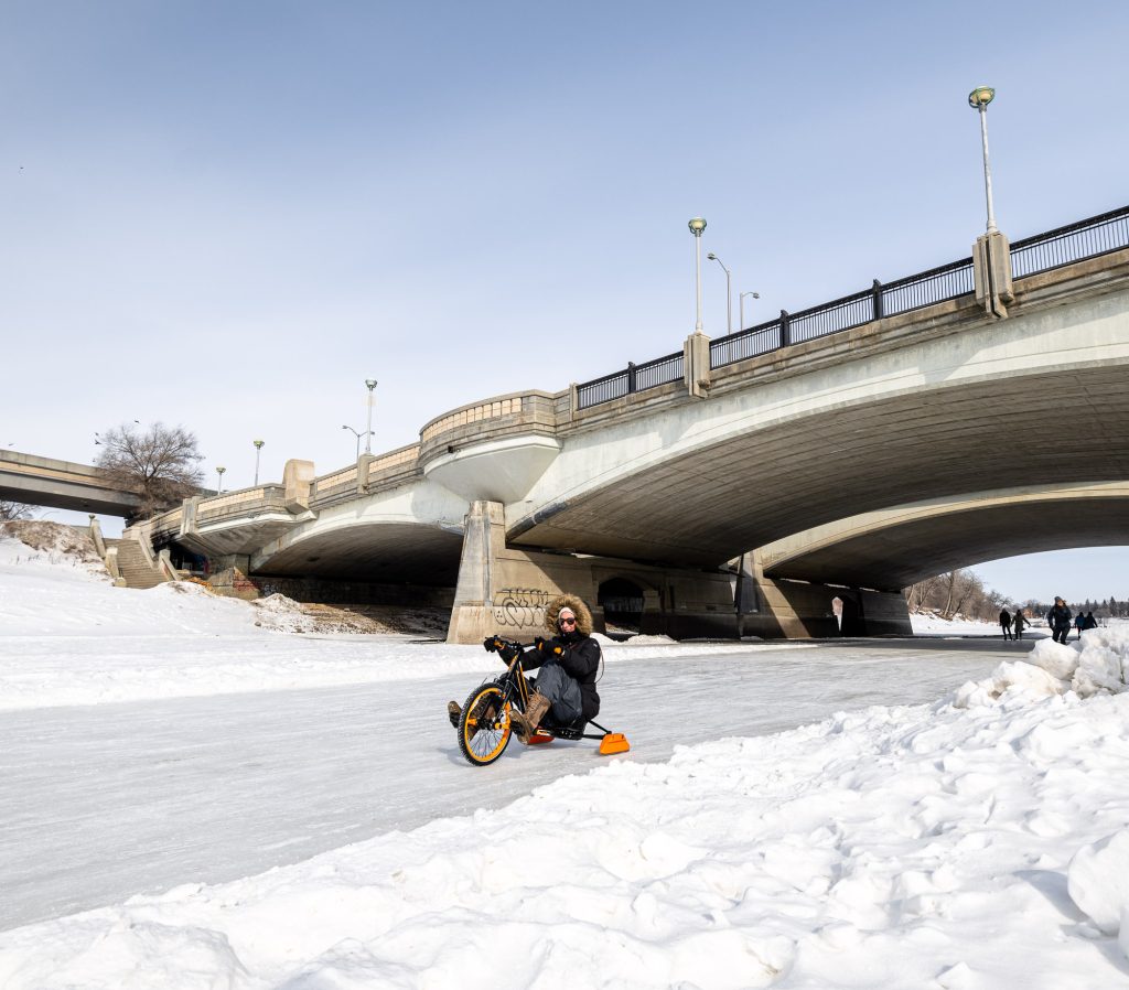 Winter sports at The Forks / Frozen Red River, Winnipeg, Manitoba