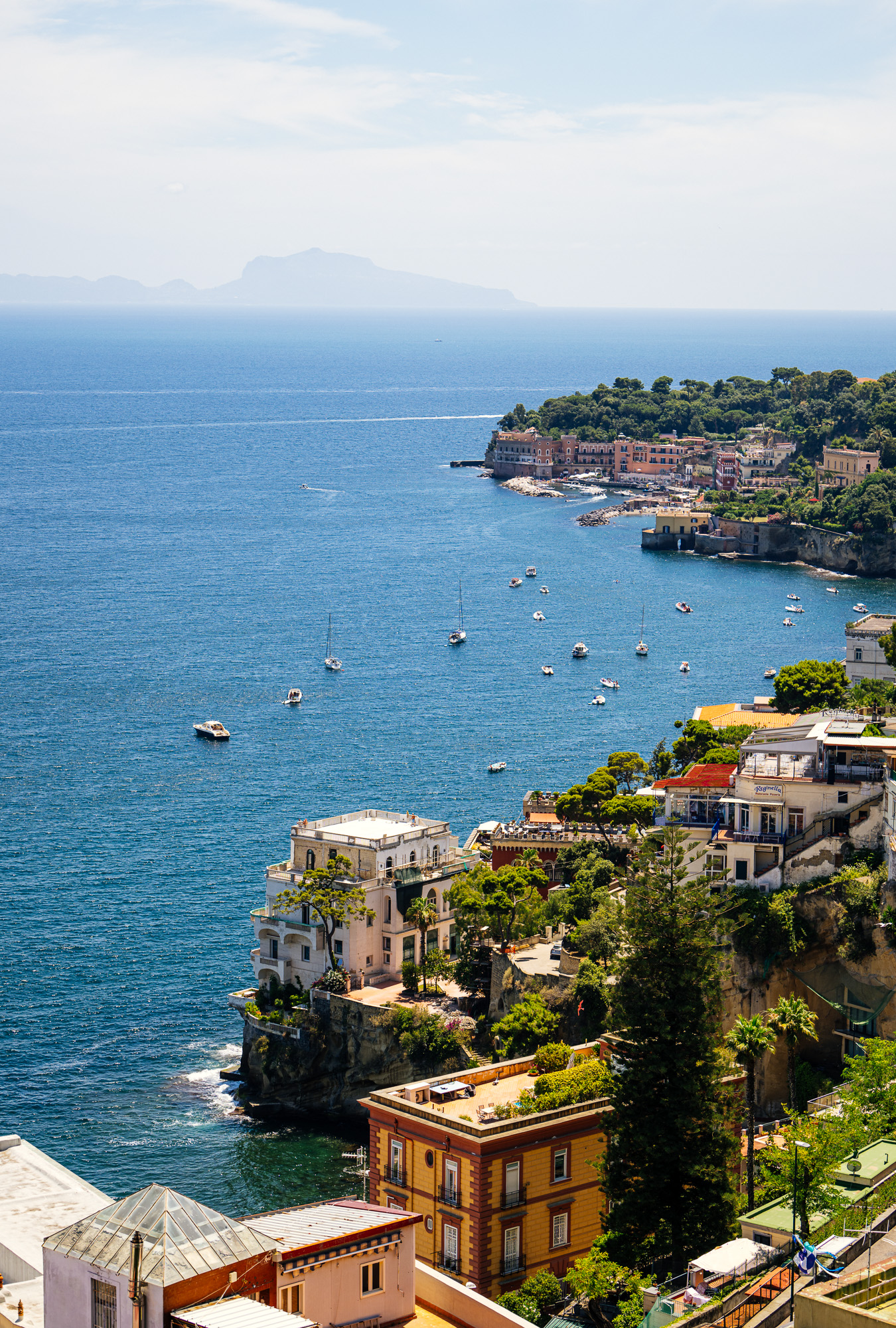 Beautiful views of Naples, Italy near Posillipo area